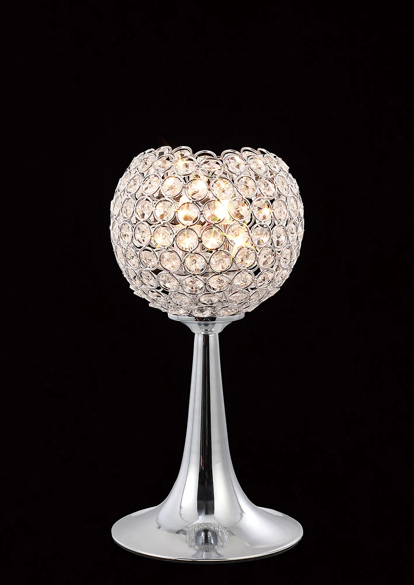 IL30193  Ava Crystal 32cm 2 Light Table Lamp Polished Chrome